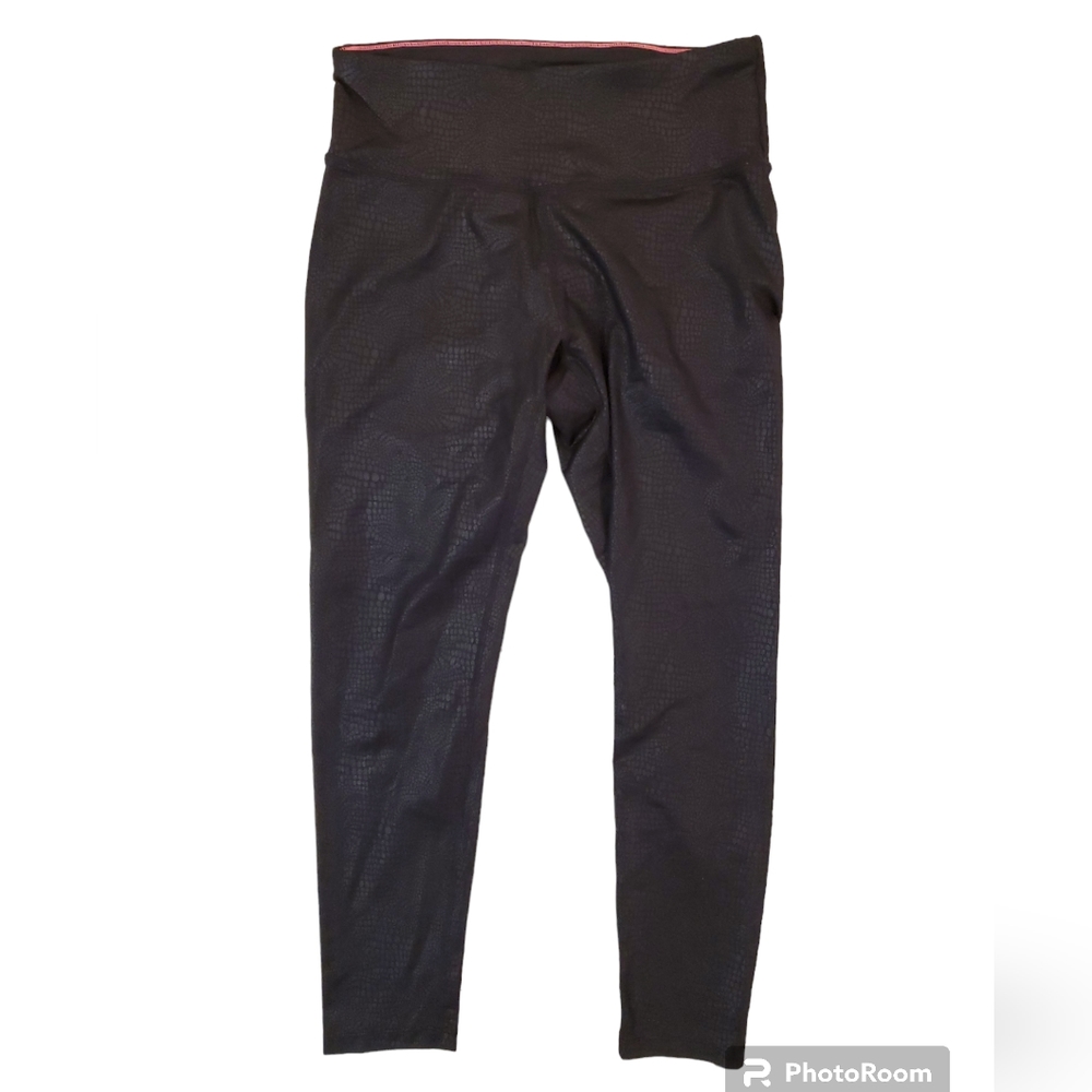 Calvin Klein Performance Women's Black Snakeskin Crop Workout Leggings Small - Picture 1 of 7